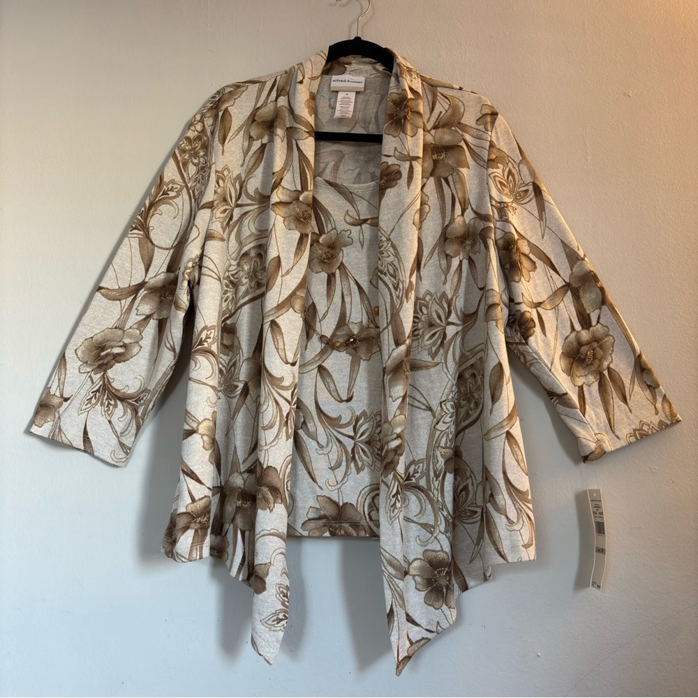 Alfred Dunner lightweight sweater with floral print and 3/4 sleeves, size 1x - Picture 5 of 16